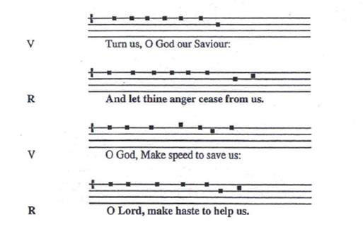 Compline is sung in plainsong