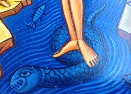 Christ submerged in the water of the Jordan