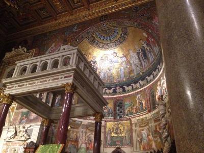 The interior of the church of Sant'Egidio, Trastevere, Rome
